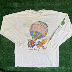 Vintage Y2K Jimmy Buffett Big Top Tour T-Shirt Long Sleeve Parrot Balloon White